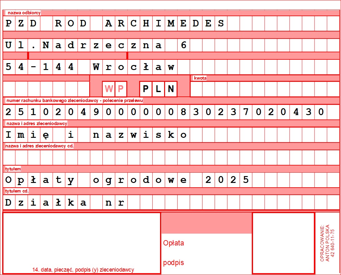 Kwestionariusz oplat